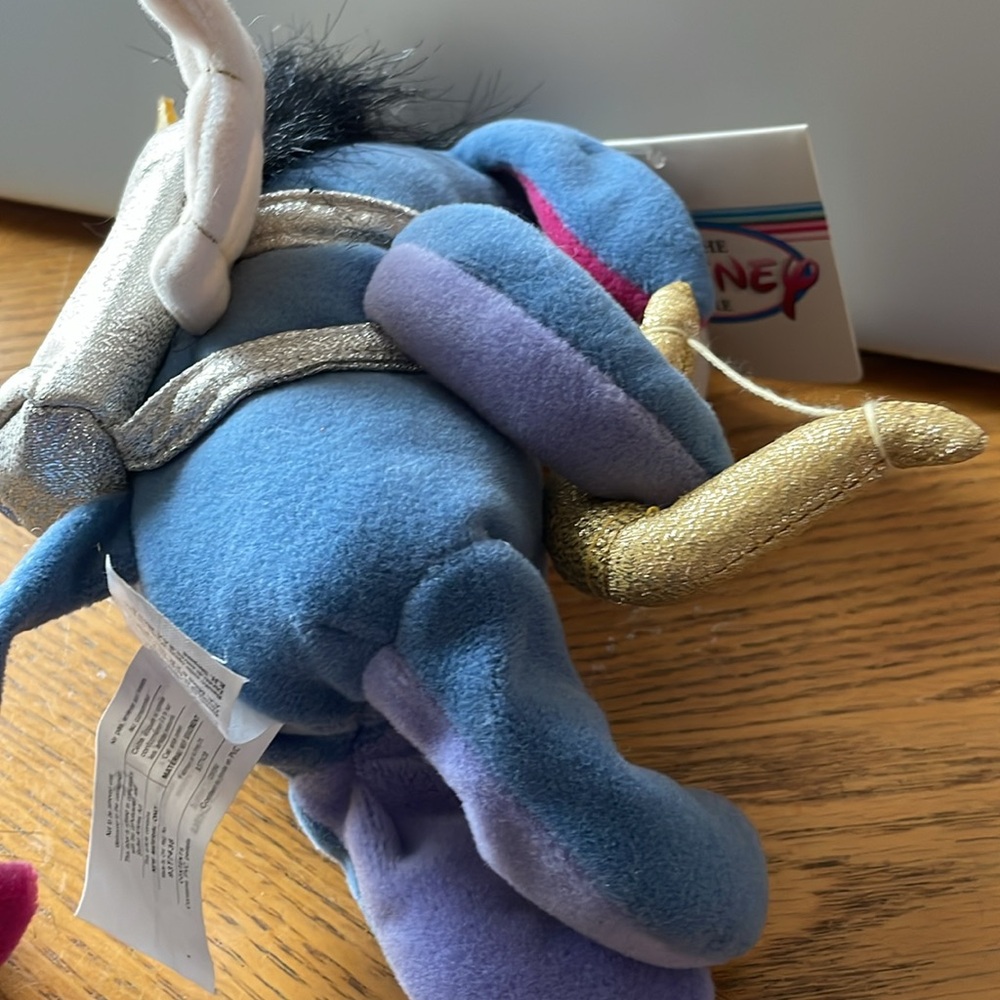 Disney Store Winnie The Pooh Eeyore Cupid Bean Bag Plush Stuffed Animal Toy 9” - Picture 3 of 4